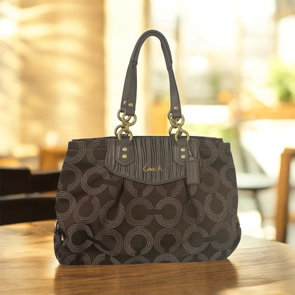 COACH ASHLEY DOTTED OP ART SHOULDER BAG